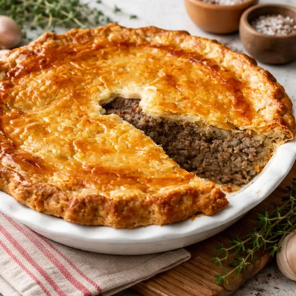Chef John's French Meat Pie (Tourtière) fresh out of the oven, golden and flaky.