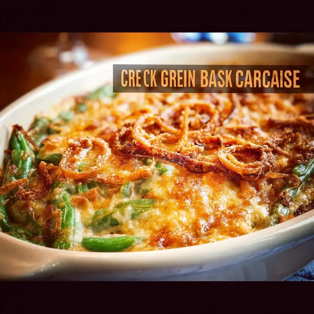 Delicious Crack Green Bean Casserole served in a dish with crispy toppings.
