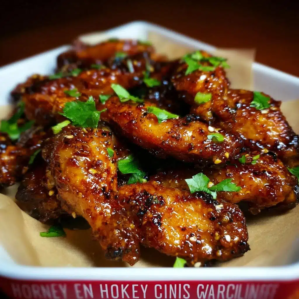 Delicious Honey Garlic Chicken Wings with a glossy glaze
