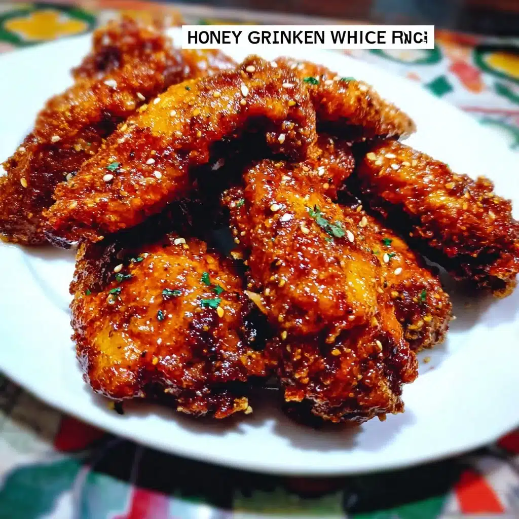 Delicious honey garlic fried chicken wings ready to serve
