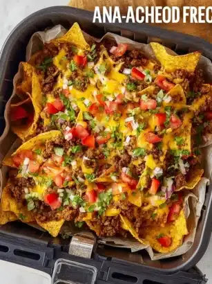 Air Fryer Nachos Recipe: Quick and Delicious Snack 4 Delicious Air Fryer Nachos topped with cheese and jalapeños
