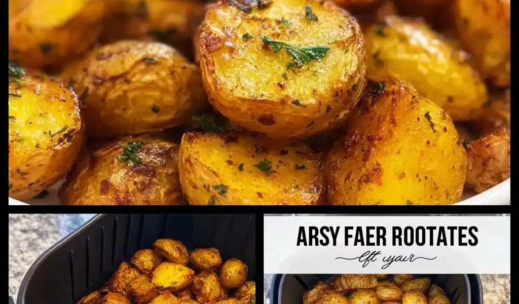 Crispy air fryer roasted potatoes served in a bowl