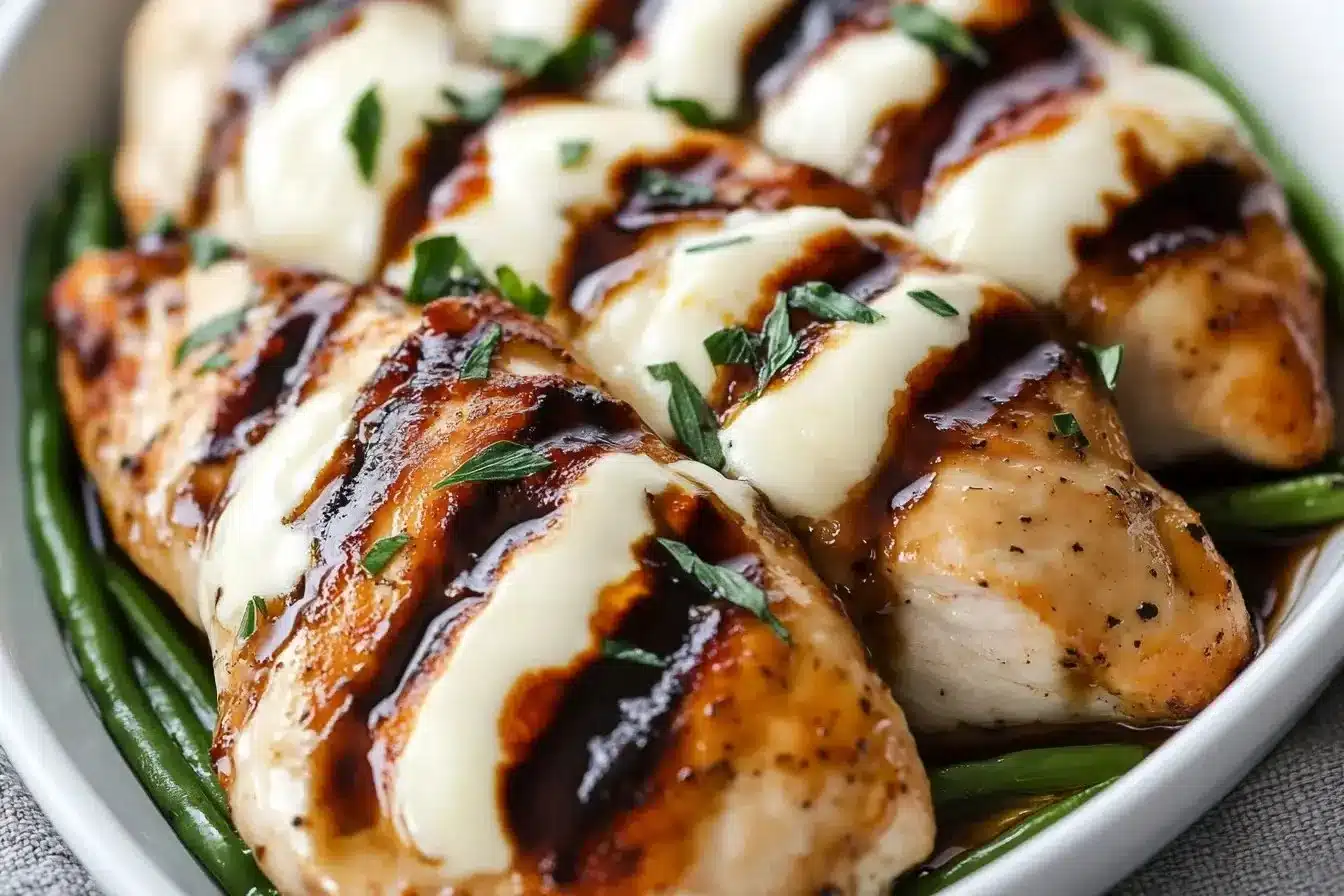 Balsamic Baked Chicken Breast with Mozzarella Cheese