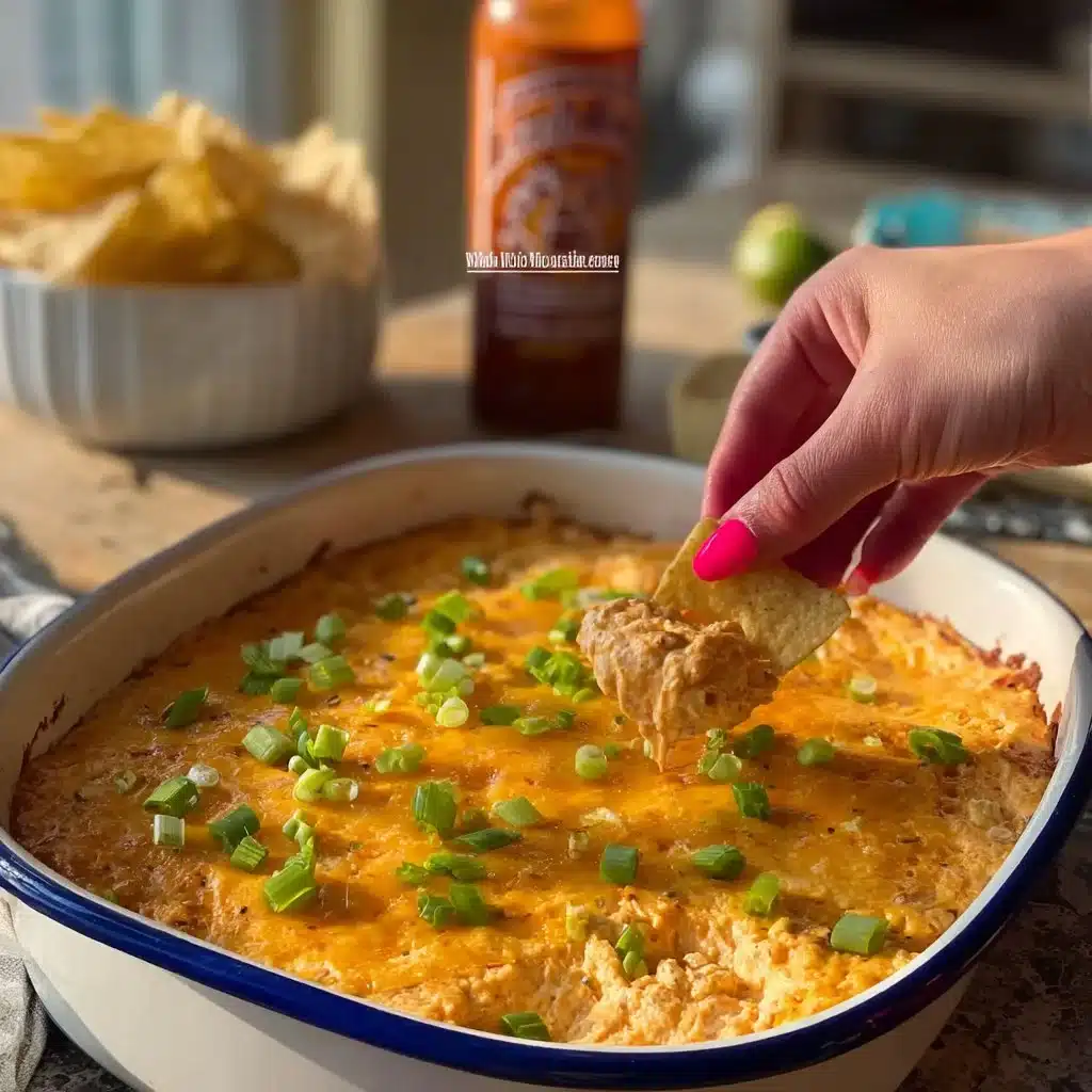 Delicious Buffalo Chicken Dip served in a bowl with tortilla chips