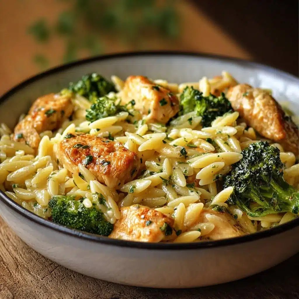 Cheesy Chicken Broccoli Orzo