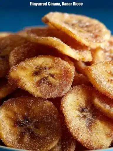 Cinnamon-sugar air fryer banana chips in a bowl