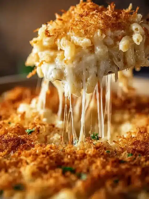 Delicious French Onion Chicken Bake served with rice and topped with cheese.