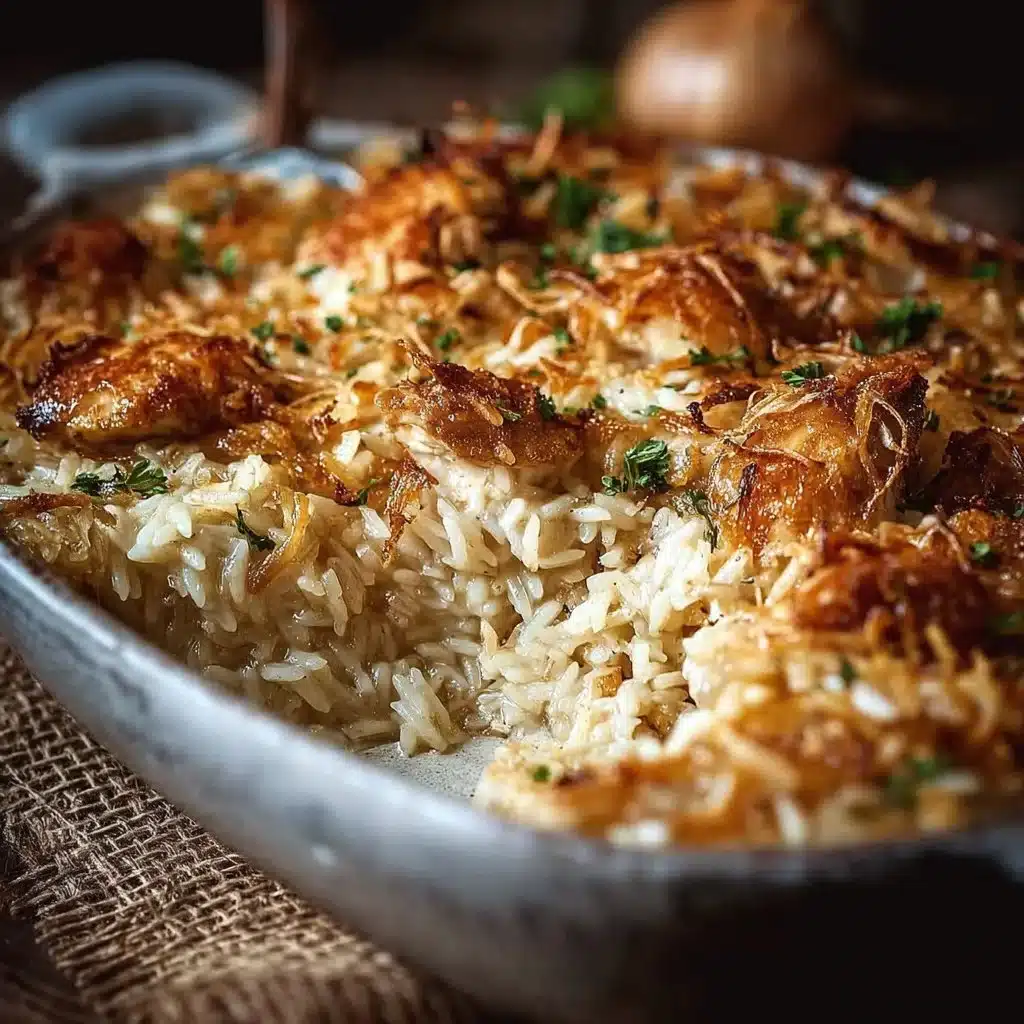 Comforting French Onion Chicken Rice Bake Your Family Will Love