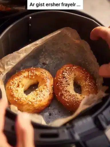 Keto friendly air fryer bagels served on a plate, perfect for a low-carb diet.