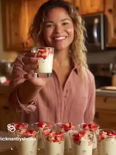 Bowl of Mexican strawberries and cream dessert topped with whipped cream.