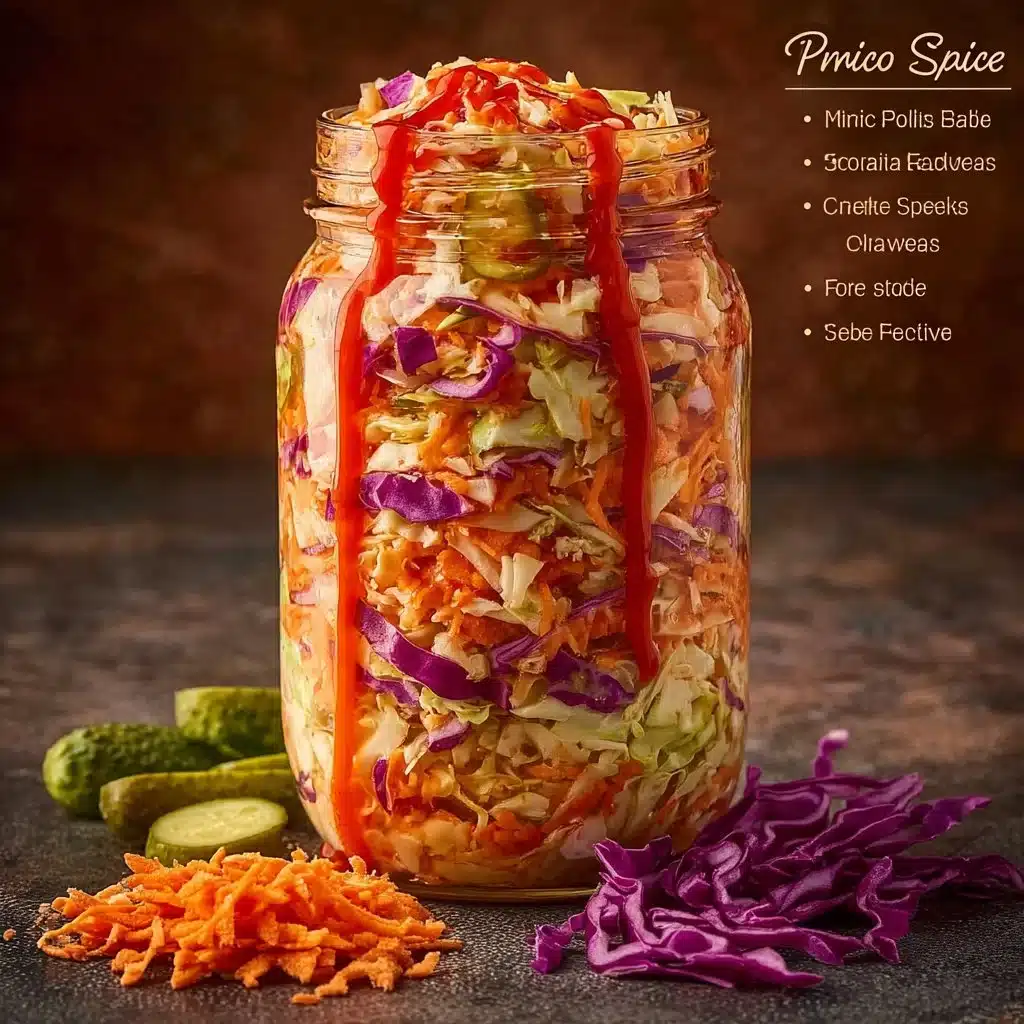 Colorful salads with spicy pickles and sweet ingredients for a delicious meal.