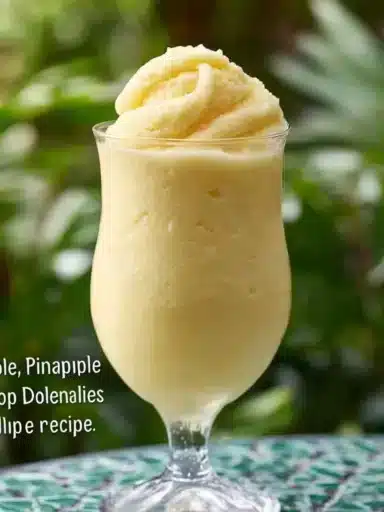 Delicious Dole whip recipe served in a colorful cup with a straw