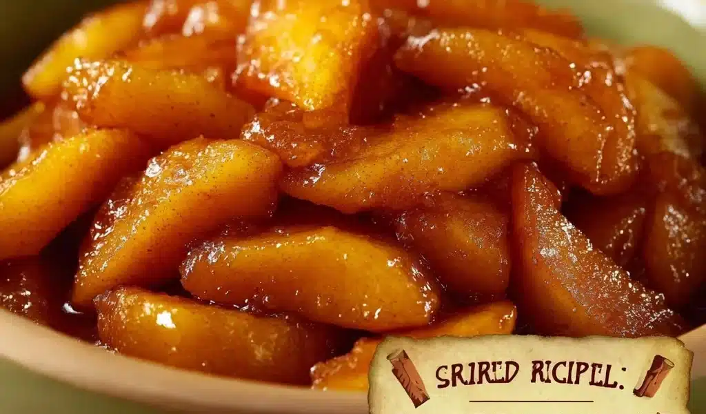 Delicious homemade fried apples served as a dessert