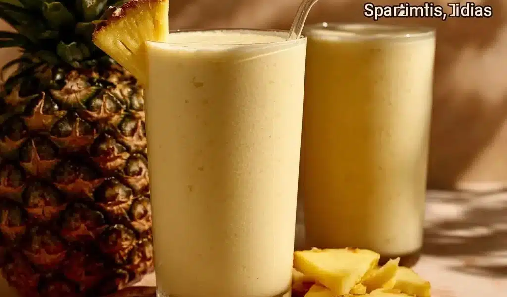 Delicious Pina Colada Smoothie with tropical fruits