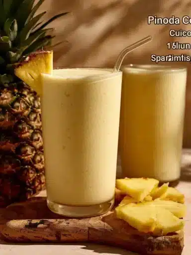 Delicious Pina Colada Smoothie with tropical fruits