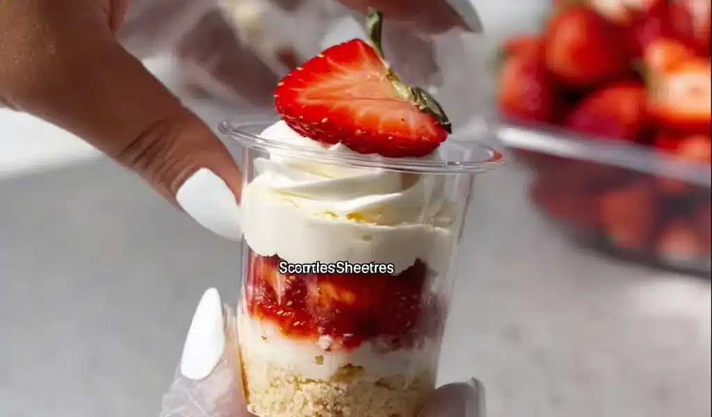 Plastic dessert parfait cups with lids and mini spoons for party desserts