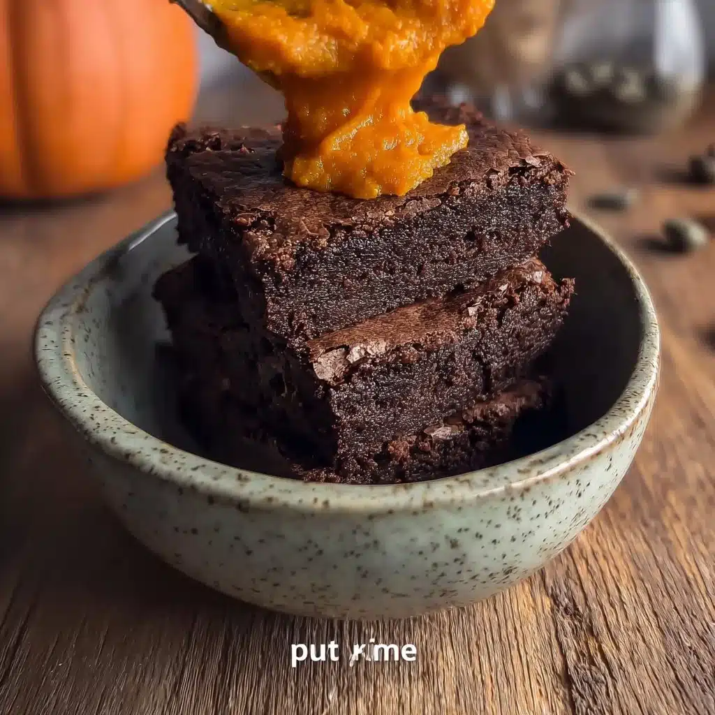 Delicious pumpkin brownies with chocolate and spices, perfect autumn dessert.