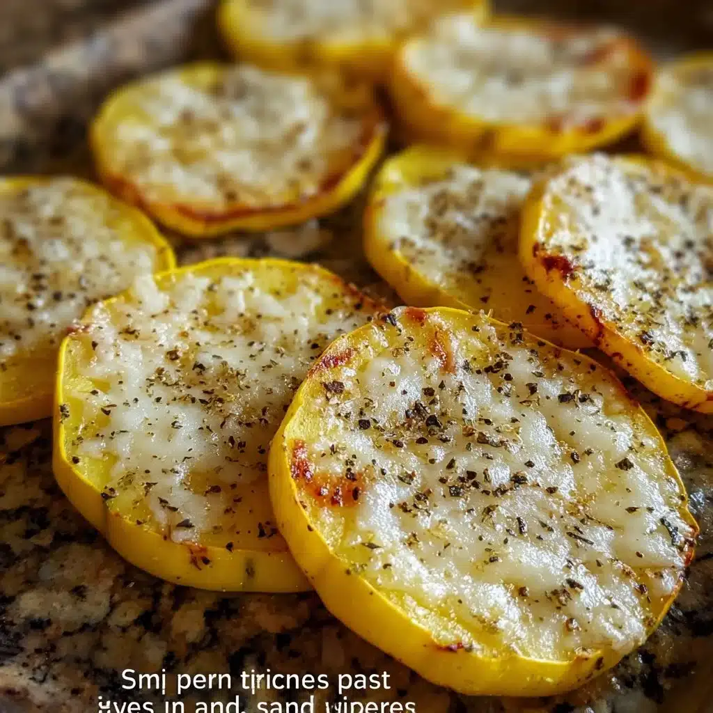 Plate of roasted thinly sliced squash garnished with herbs