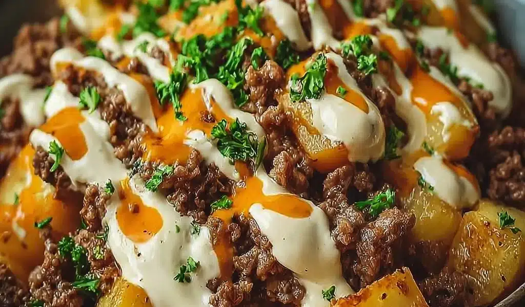Savory Smash Burger Bowl with fresh ingredients and toppings