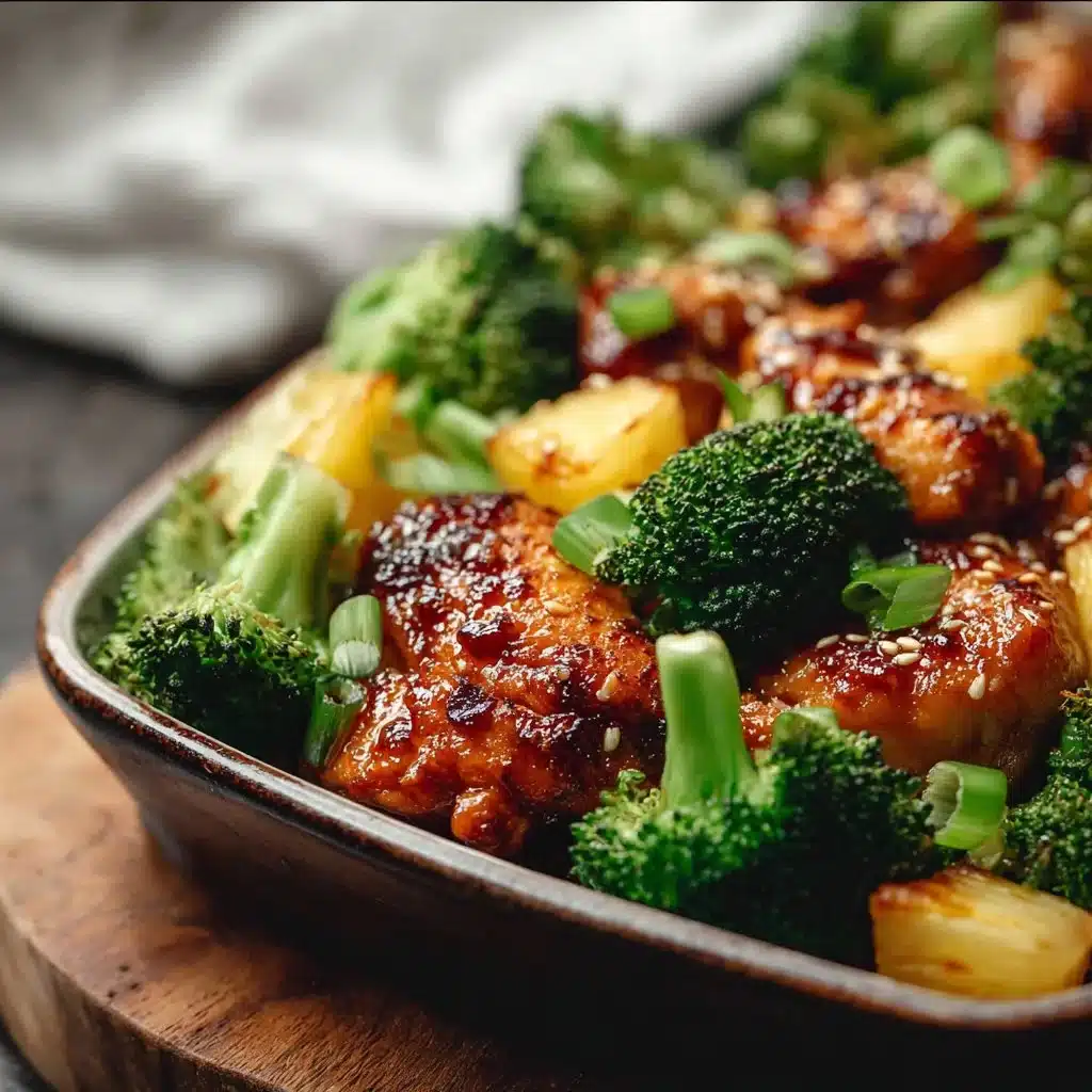Sweet Sheet Pan Pineapple Chicken and Broccoli - thegirlskitchen