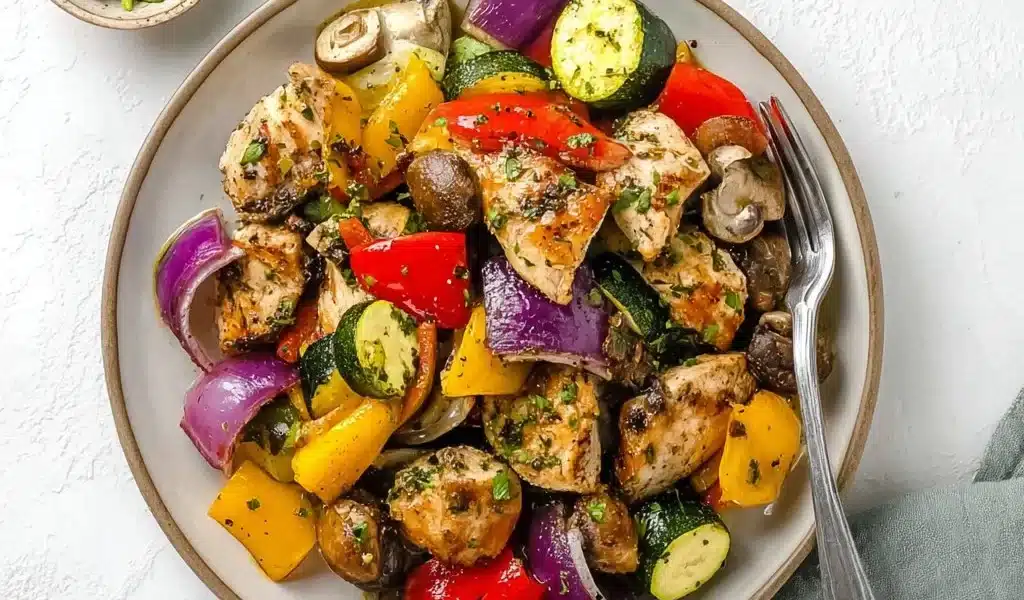 10 Minute Air Fryer Roasted Chicken with Vegetables Recipe