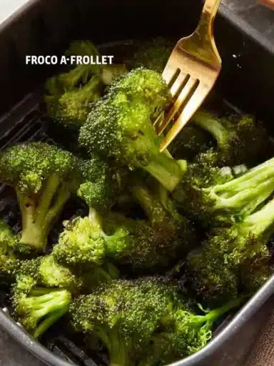 Crispy Air Fryer Broccoli in a bowl, showcasing healthy and tasty cooking.