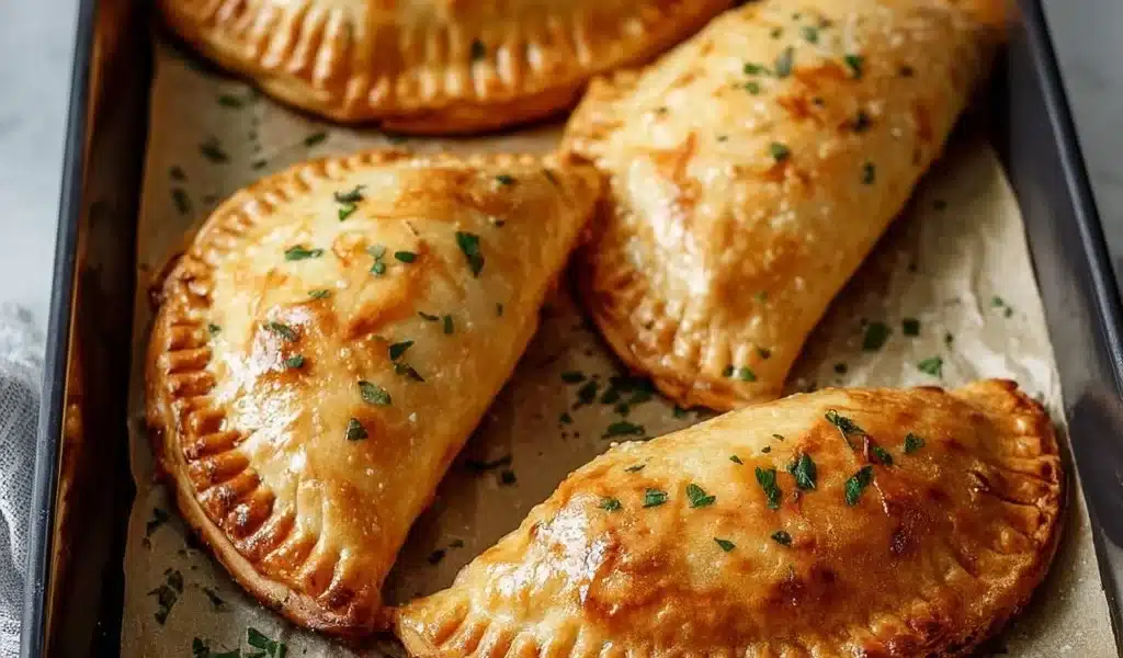 Air Fryer Calzones: An Incredible Ultimate Recipe for 4 Easy Serving 7 Delicious air fryer calzones ready to eat, served on a wooden board.