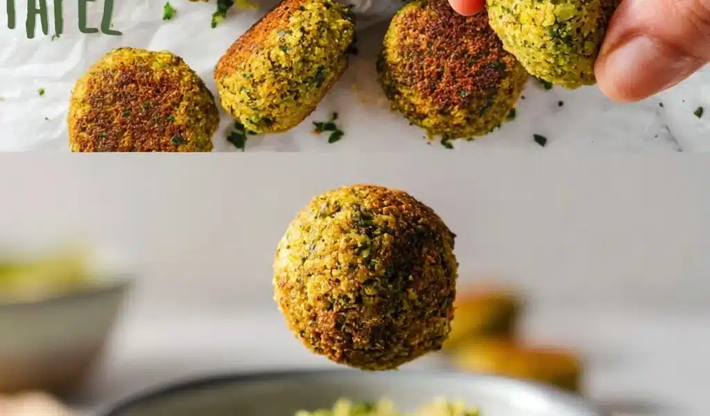 Air Fryer Falafel Recipe: Crispy, Flavorful, and Easy to Make 8 Crispy air fryer falafel served with sauce and fresh vegetables