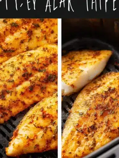 Delicious air fryer tilapia fillets served with lemon and herbs