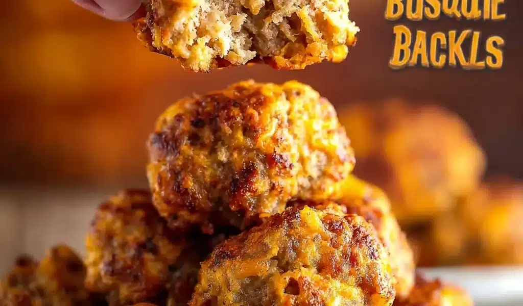 Bisquick Sausage Balls Recipe for Easy Snacking 6 Delicious Bisquick sausage balls on a serving platter