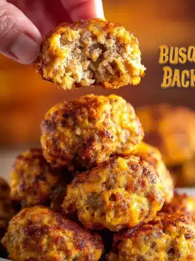 Delicious Bisquick sausage balls on a serving platter