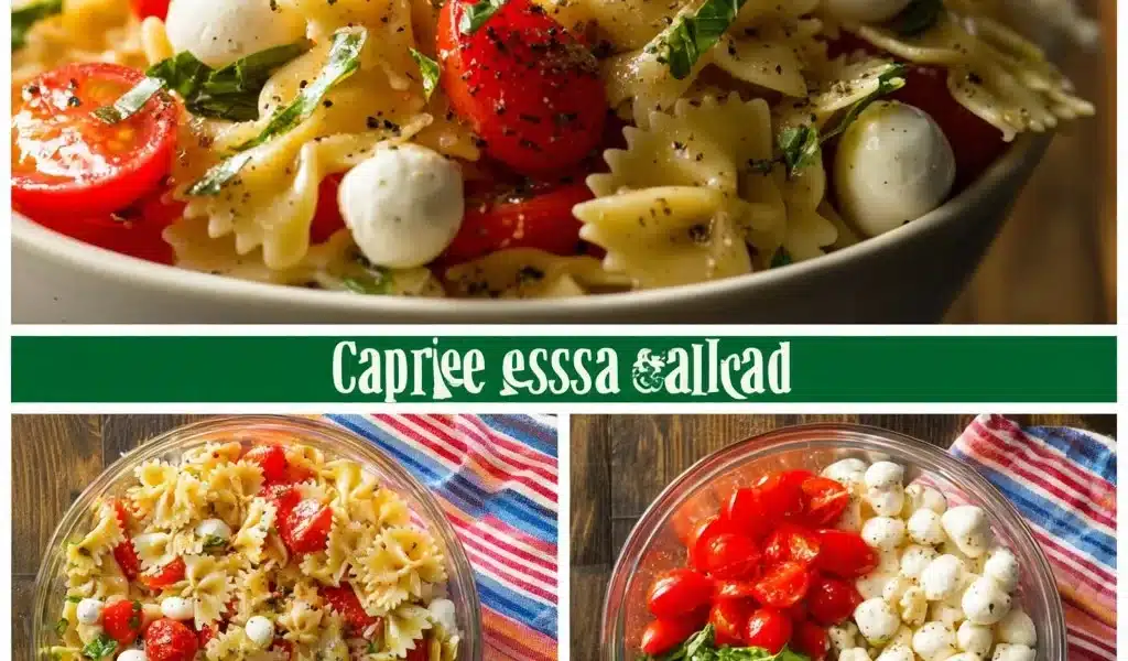 Caprese Pasta Salad: A Fresh and Flavorful Recipe 8 Colorful Caprese Pasta Salad with tomatoes, mozzarella, and fresh basil