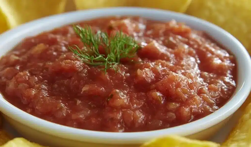 Chili's copycat salsa recipe prepared with fresh ingredients and spices.