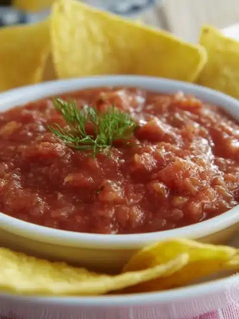 Chili's Copycat Salsa Recipe 3 Chili's copycat salsa recipe prepared with fresh ingredients and spices.