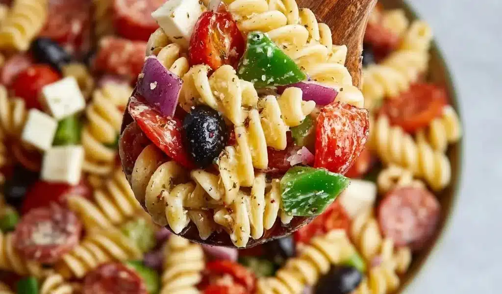 Classic Pasta Salad 8 Delicious classic pasta salad with colorful vegetables and dressing