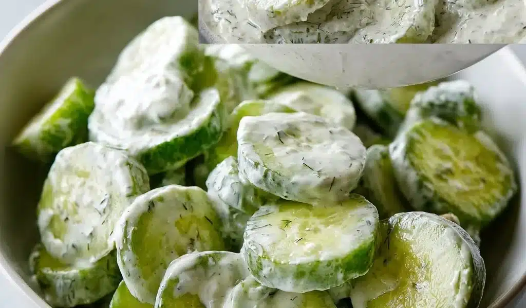 Creamy Cucumber Salad Recipe – Refreshing and Easy to 8 Creamy cucumber salad with fresh ingredients served in a bowl