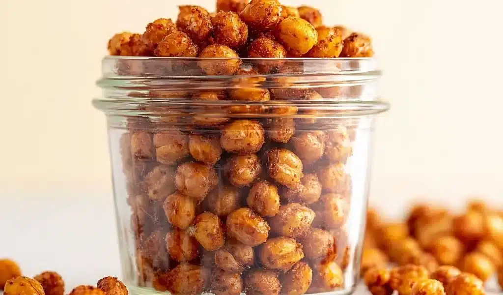 Crispy Air Fryer Chickpeas Recipe: Quick and Delicious Snack 6 Bowl of crispy air fryer chickpeas ready to enjoy as a snack
