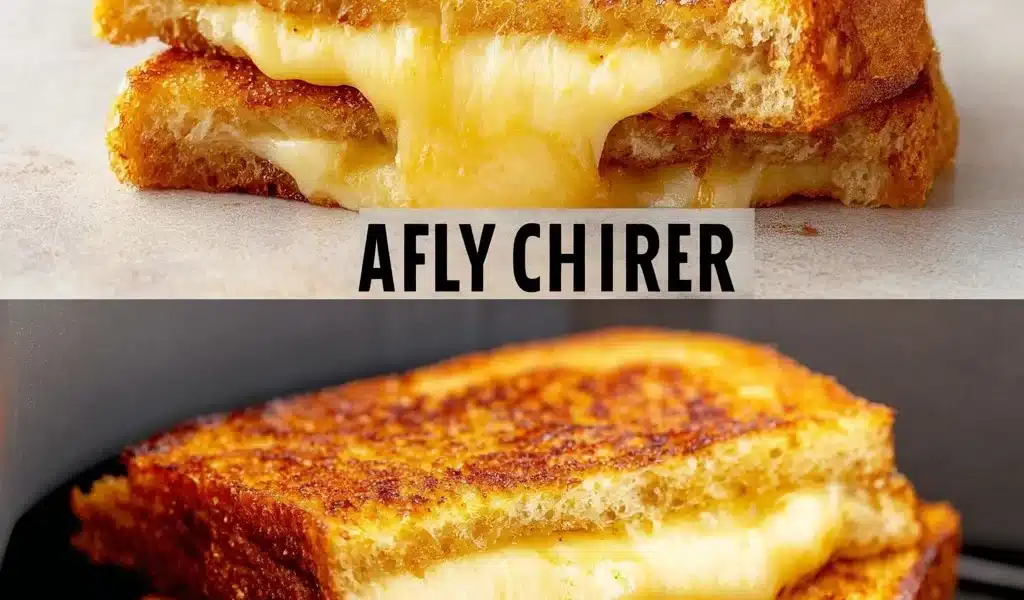 Easy air fryer grilled cheese sandwich with golden crust and melted cheese.