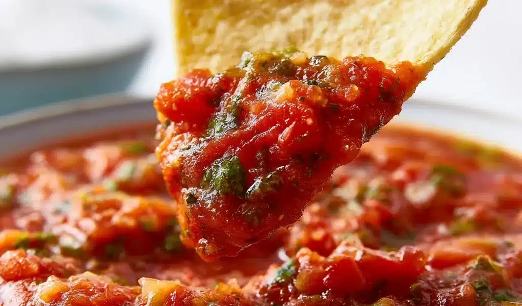 Easy Homemade Salsa 5 Bowl of easy homemade salsa made with fresh ingredients