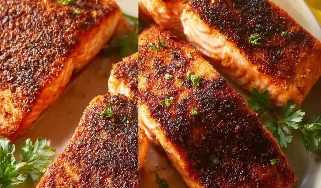 Deliciously flaky air fryer salmon perfectly cooked for a healthy meal.