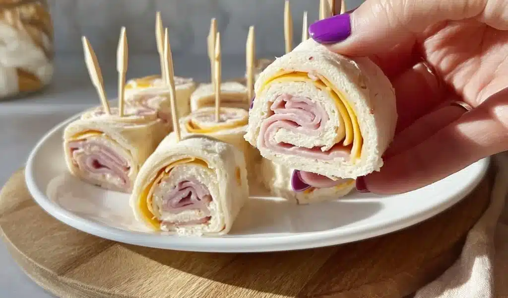 Ham and Cheese Pinwheels – Easy and Delicious Recipe 8 Ham and Cheese Pinwheels appetizer recipe with vibrant colors and textures.