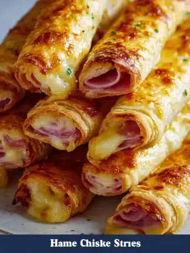 Ham and cheese sticks served on a plate as a delicious snack