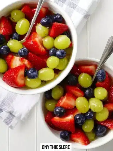 Honey Lime Fruit Salad with a variety of fresh fruits and a lime dressing