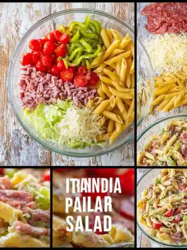 Delicious Italian Grinder Pasta Salad with colorful vegetables and pasta