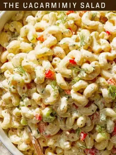 Delicious macaroni salad served in a bowl, perfect for summer gatherings.