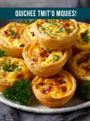Mini Quiches - 5 Versatile and Delicious Variations 1 Delicious mini quiches on a platter, perfect for appetizers and parties