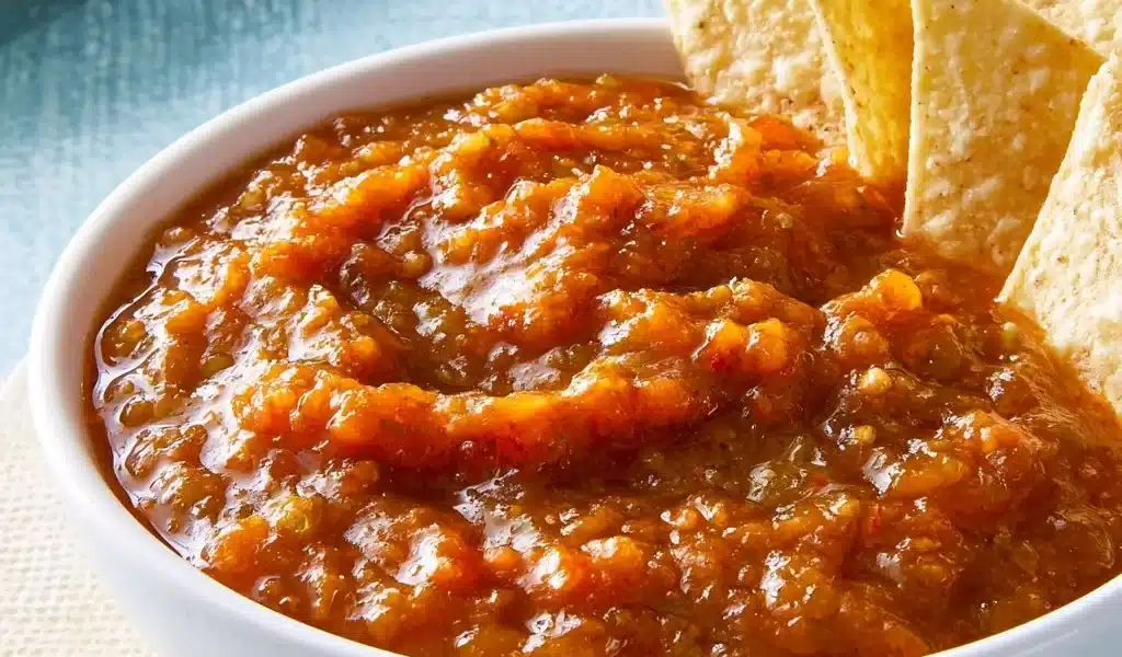 Homemade Ranchera Sauce served in a bowl with fresh ingredients.