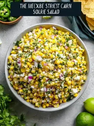 Spicy Mexican Street Corn Salad with fresh ingredients and vibrant colors.