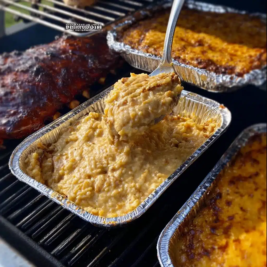 Summer Grilling Recipes: Smoked BBQ Sauce | BBQ Side Dish Recipe, Cheesy Potato Bake Outdoors, Easy BBQ Side Ideas