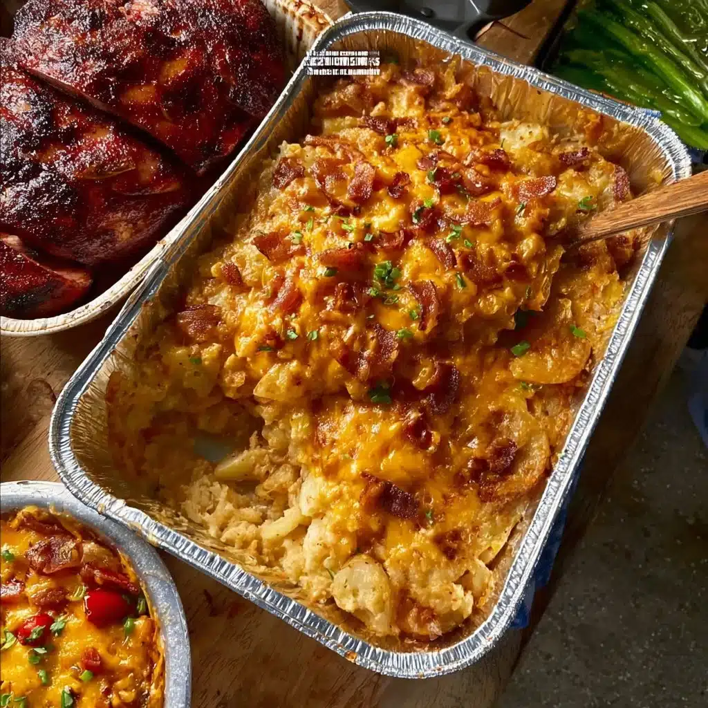 Summer Grilling Recipes: Smoked BBQ Sauce | BBQ Side Dish Recipe, Cheesy Potato Bake Outdoors, Easy BBQ Side Ideas